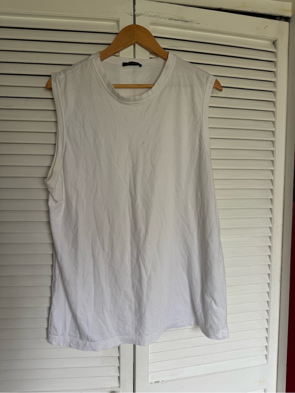 Men's White Sleeveless Tank Top - Classic Casual